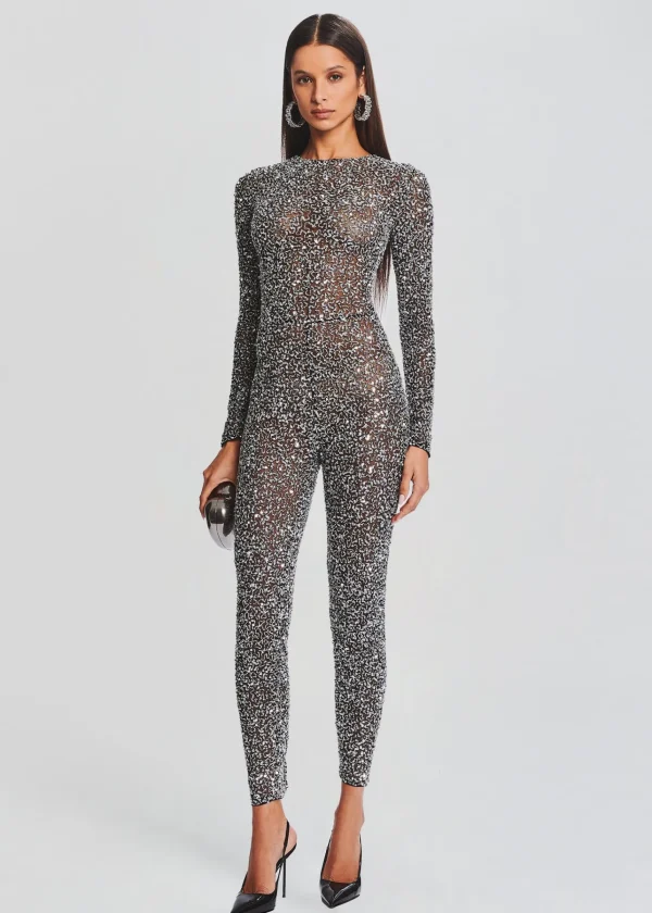 Jumpsuits*Retrofete Marcel Sequin Jumpsuit Black/Silver