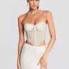 Rehearsal Dinner*Retrofete Margery Embellished Bustier Top White