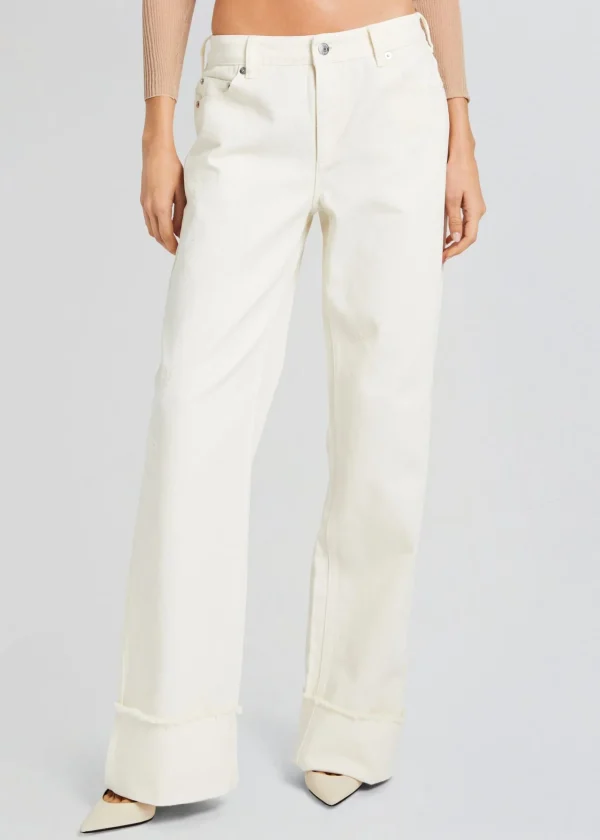 Trending*Retrofete Margot Cuffed Boyfriend Jean Off White