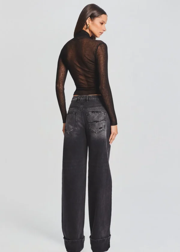 Bottoms*Retrofete Margot Cuffed Boyfriend Jean Midnight