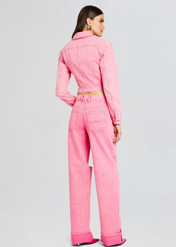 Night Out*Retrofete Margot Cuffed Boyfriend Jean Malibu Pink