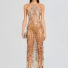 Subtle Shimmer*Retrofete Maris Embellished Dress Tannin