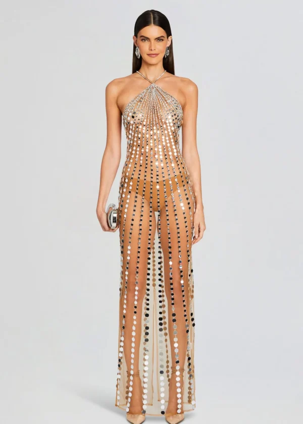 Gowns*Retrofete Maris Embellished Dress Tannin