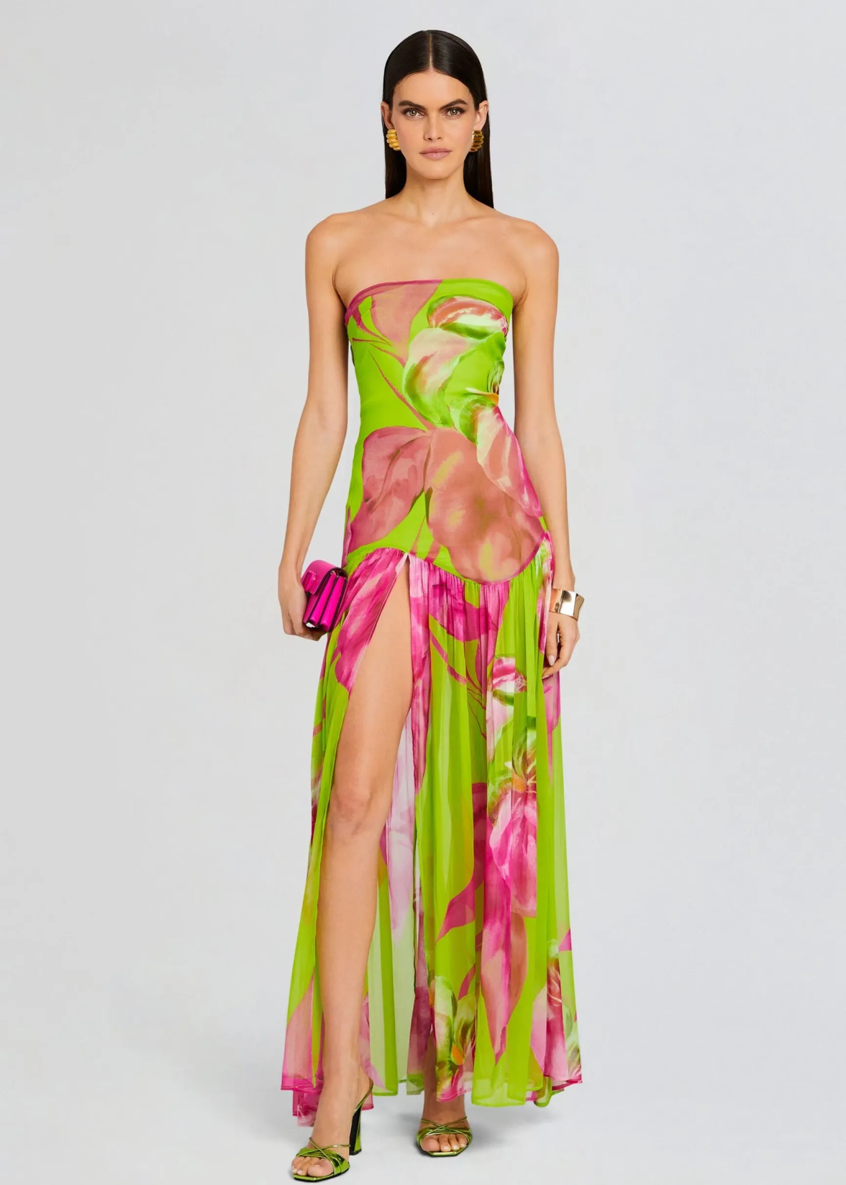 marisol_silk_dress_0-2.webp RETROFÊTE*Retrofete Marisol Silk Dress Lime Anthurium