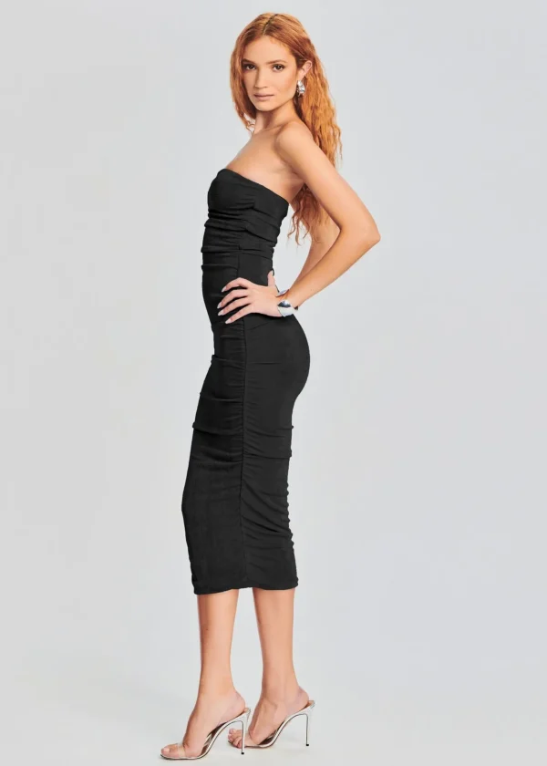 Spring Knits*Retrofete Martha Strapless Midi Dress Black