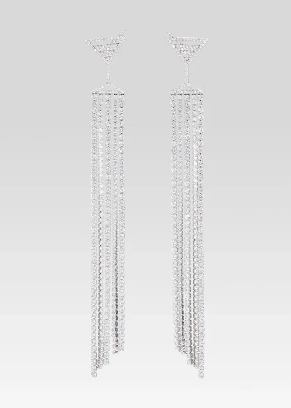 Guest Of*Retrofete Martini Drop Crystal Earring Silver