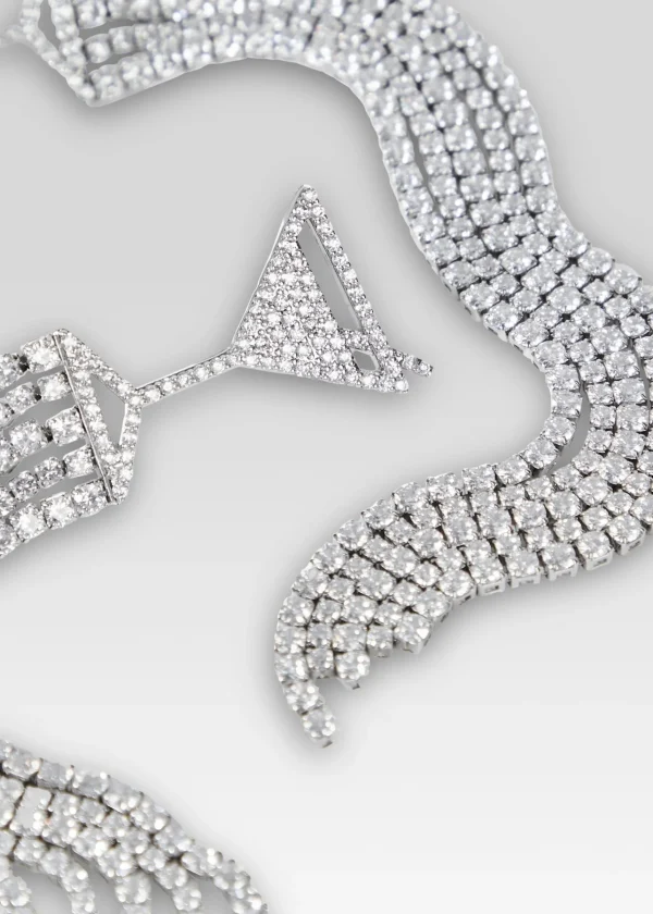 Guest Of*Retrofete Martini Drop Crystal Earring Silver