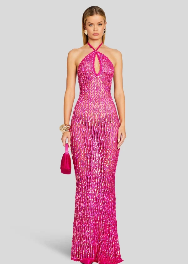 Spring Knits*Retrofete Massie Sequin Crochet Dress Paradise Pink
