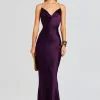 Maxi*Retrofete Massimo Silk Gown Eggplant