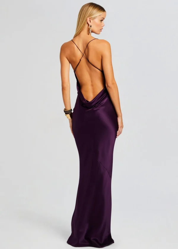 Gowns*Retrofete Massimo Silk Gown Eggplant