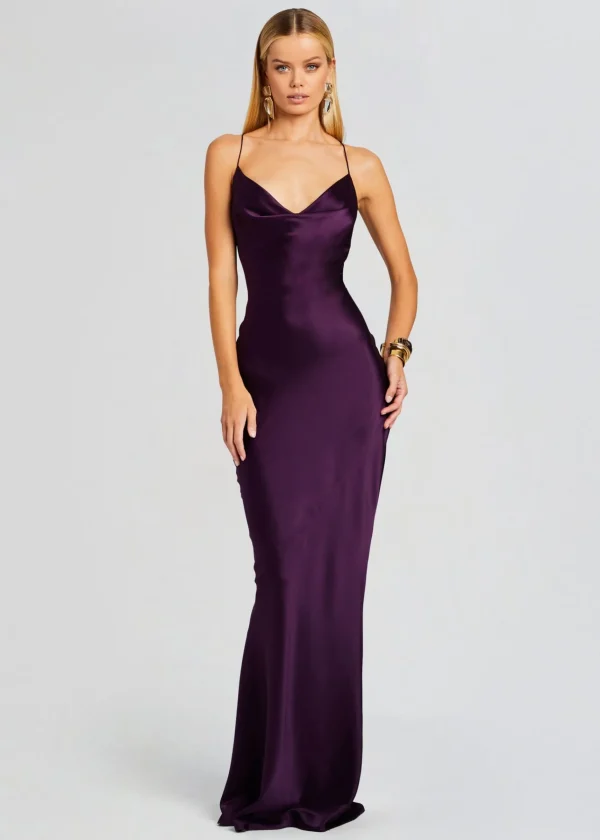 Gowns*Retrofete Massimo Silk Gown Eggplant
