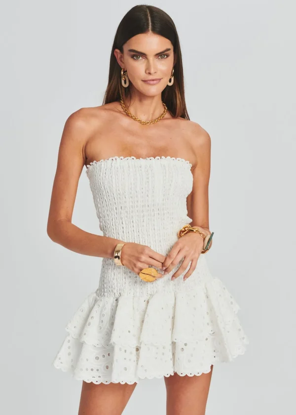 Honeymoon Looks*Retrofete Megan Short Dress White