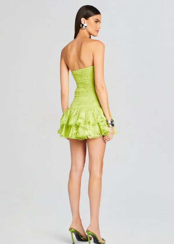 Tropical Hues*Retrofete Megan Short Dress Lime Punch