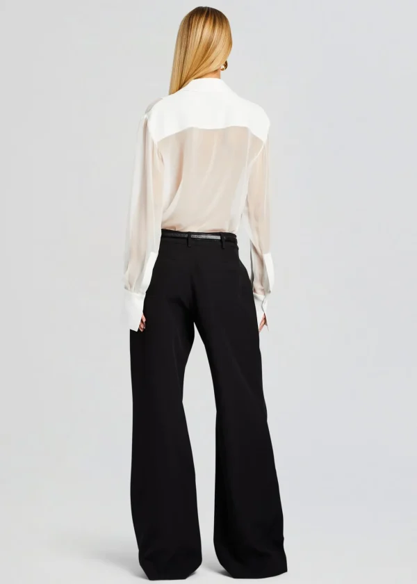 Tops*Retrofete Meghan Panelled Silk Blouse White