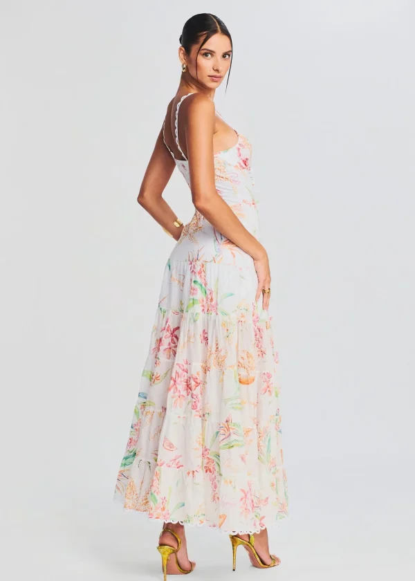 Honeymoon Looks*Retrofete Melia Long Dress White Fresca