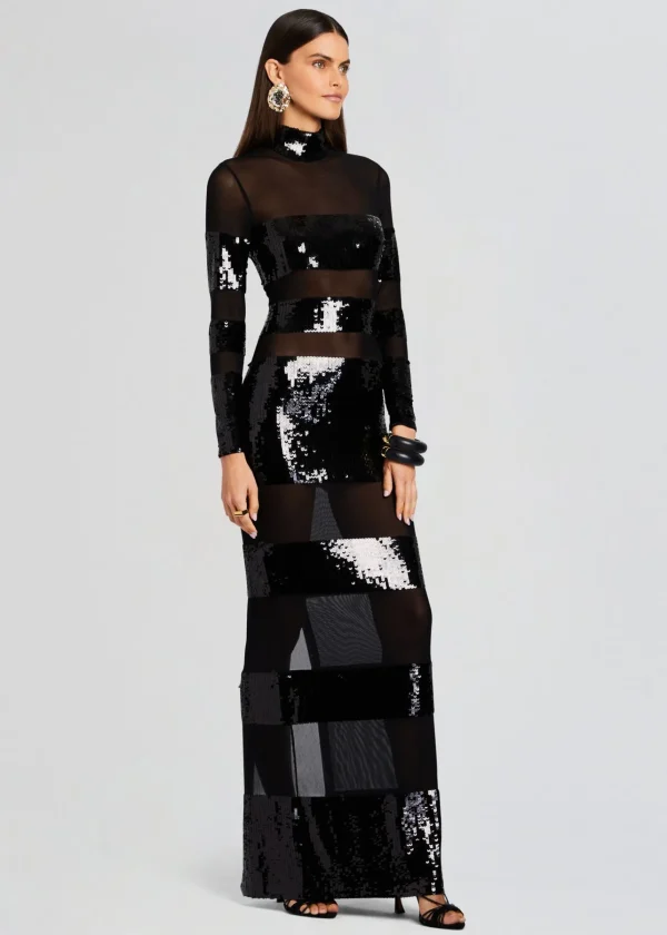 Subtle Shimmer*Retrofete Melina Sequin Dress Black