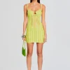 Sheer Bliss*Retrofete Mercey Short Dress Lime Sham