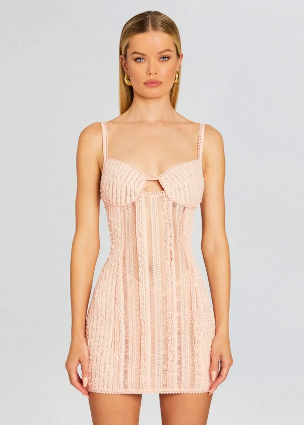 Sheer Bliss*Retrofete Mercey Short Dress Dusty Pink