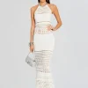 Resort '24*Retrofete Mesa Knit Crochet Dress Iridescent White