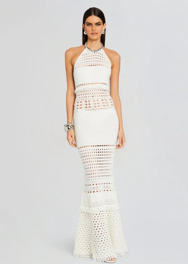 Dresses*Retrofete Mesa Knit Crochet Dress Iridescent White