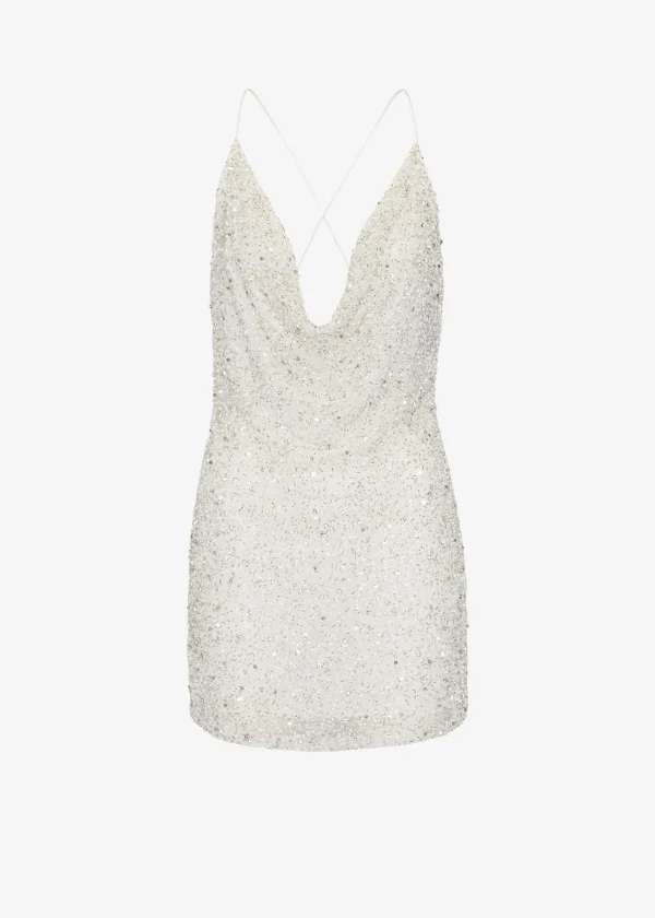 Reception Dresses*Retrofete Mich Sequin Dress Silver White
