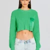 Spring Knits*Retrofete Mid Cropped Devin Sweater Pistachio