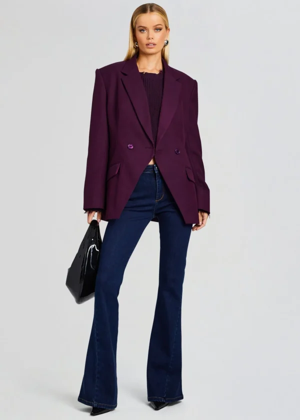 Tops*Retrofete Mid Cropped Devin Sweater Eggplant