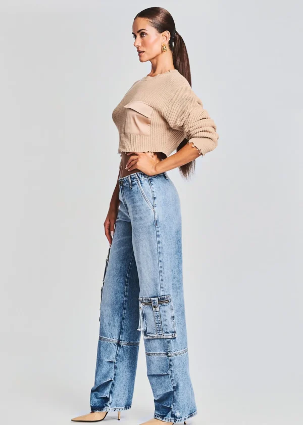 Tops*Retrofete Mid Cropped Devin Sweater Tan