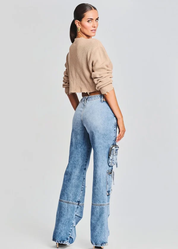 Tops*Retrofete Mid Cropped Devin Sweater Tan
