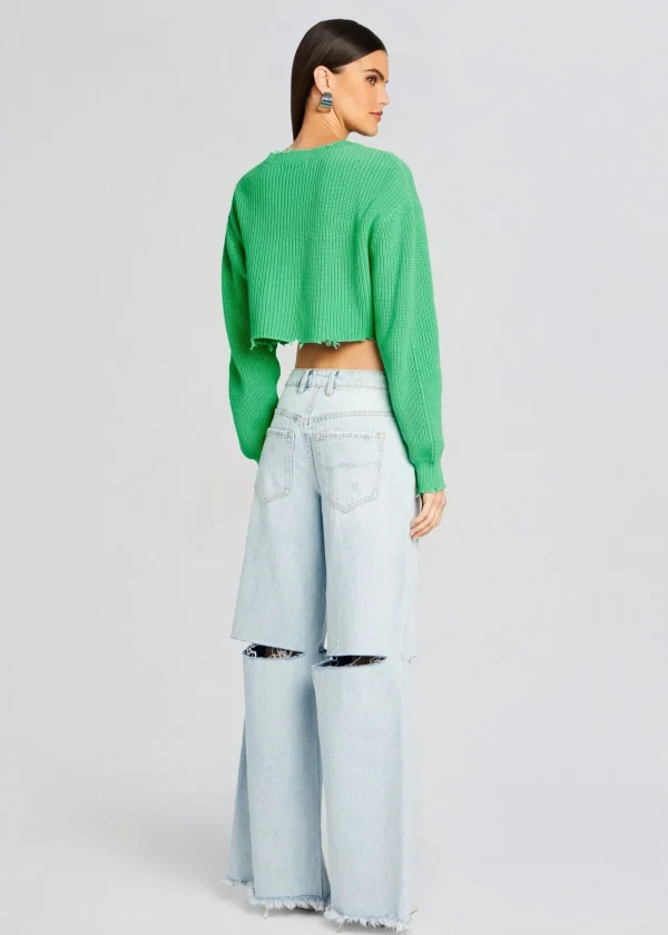 Tops*Retrofete Mid Cropped Devin Sweater Pistachio