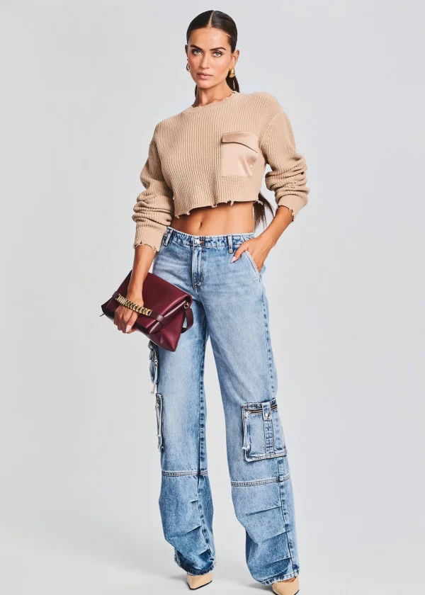 Neutral Moments*Retrofete Mid Cropped Devin Sweater Tan