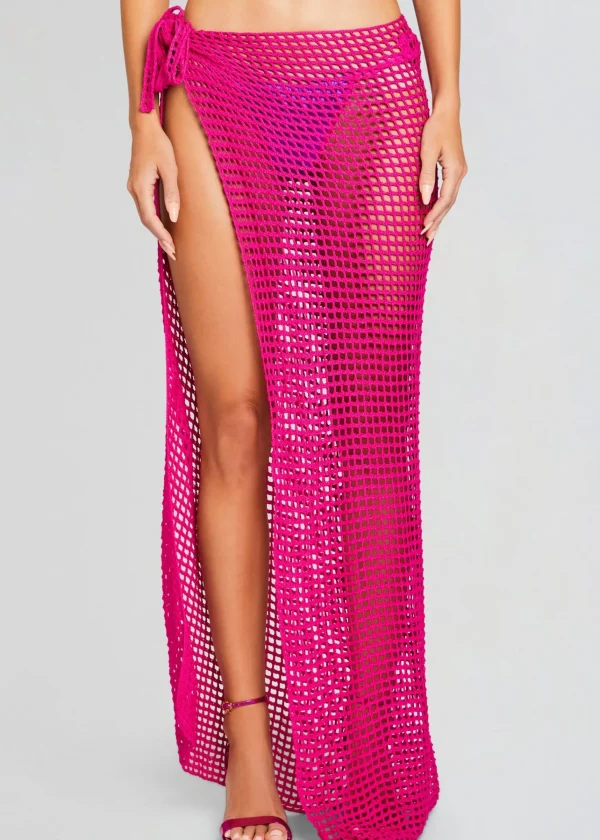 Spring Knits*Retrofete Midi Net Sarong Hot Pink