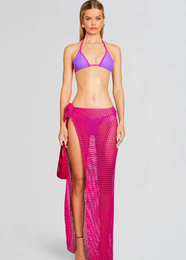Swim*Retrofete Midi Net Sarong Hot Pink