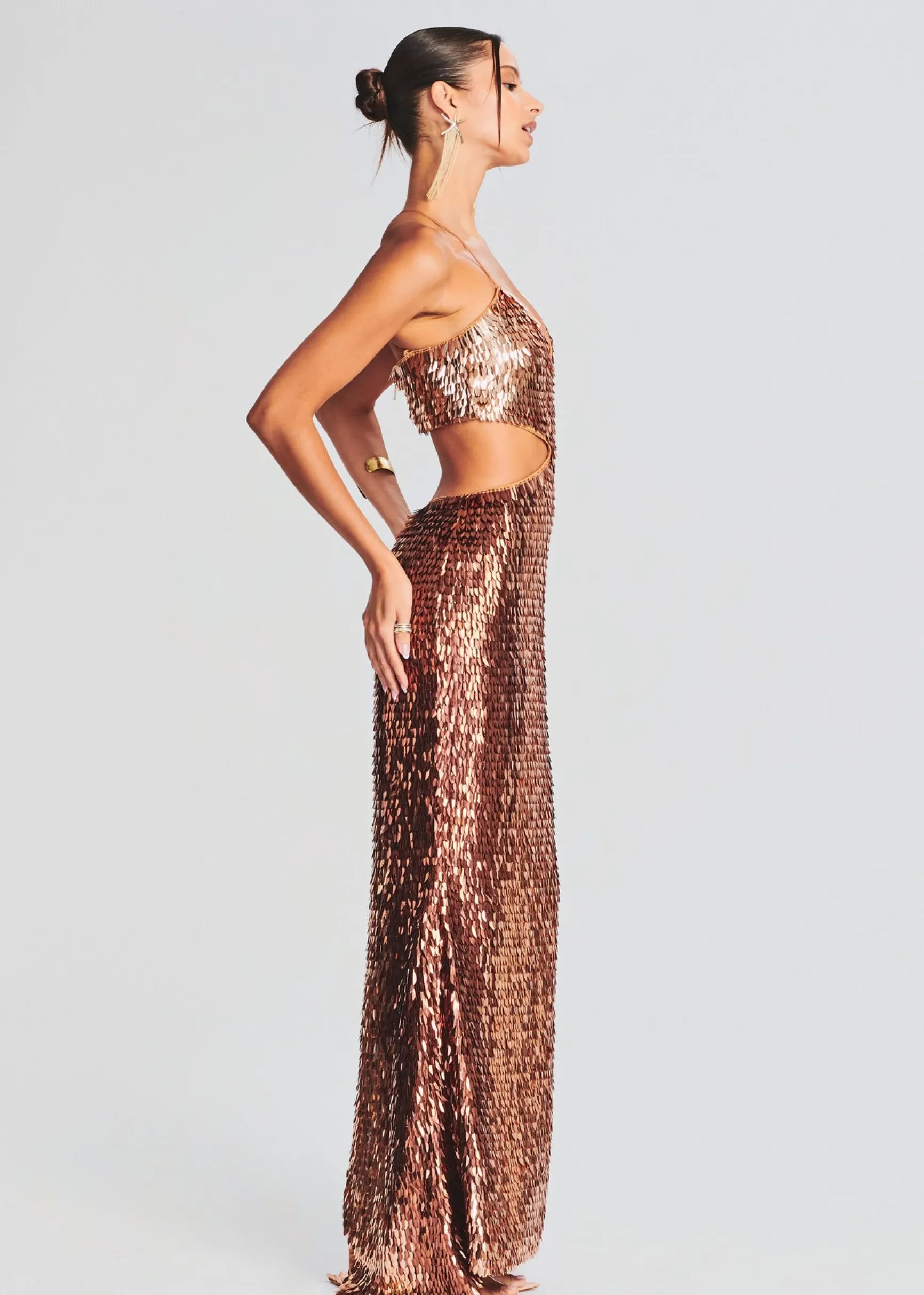miko_feather_sequin_dress_2-1.webp RETROFÊTE*Retrofete Miko Feather Sequin Dress Bronze/Gold