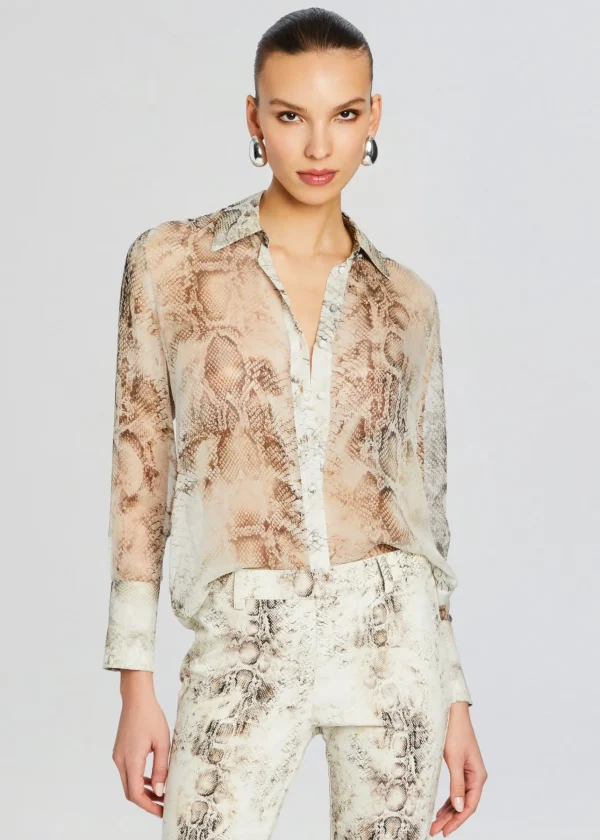 RETROFÊTE*Retrofete Milena Silk Blouse Vintage Snake
