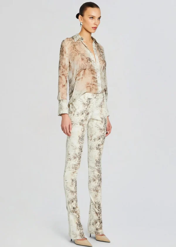 Business Chic*Retrofete Milena Silk Blouse Vintage Snake