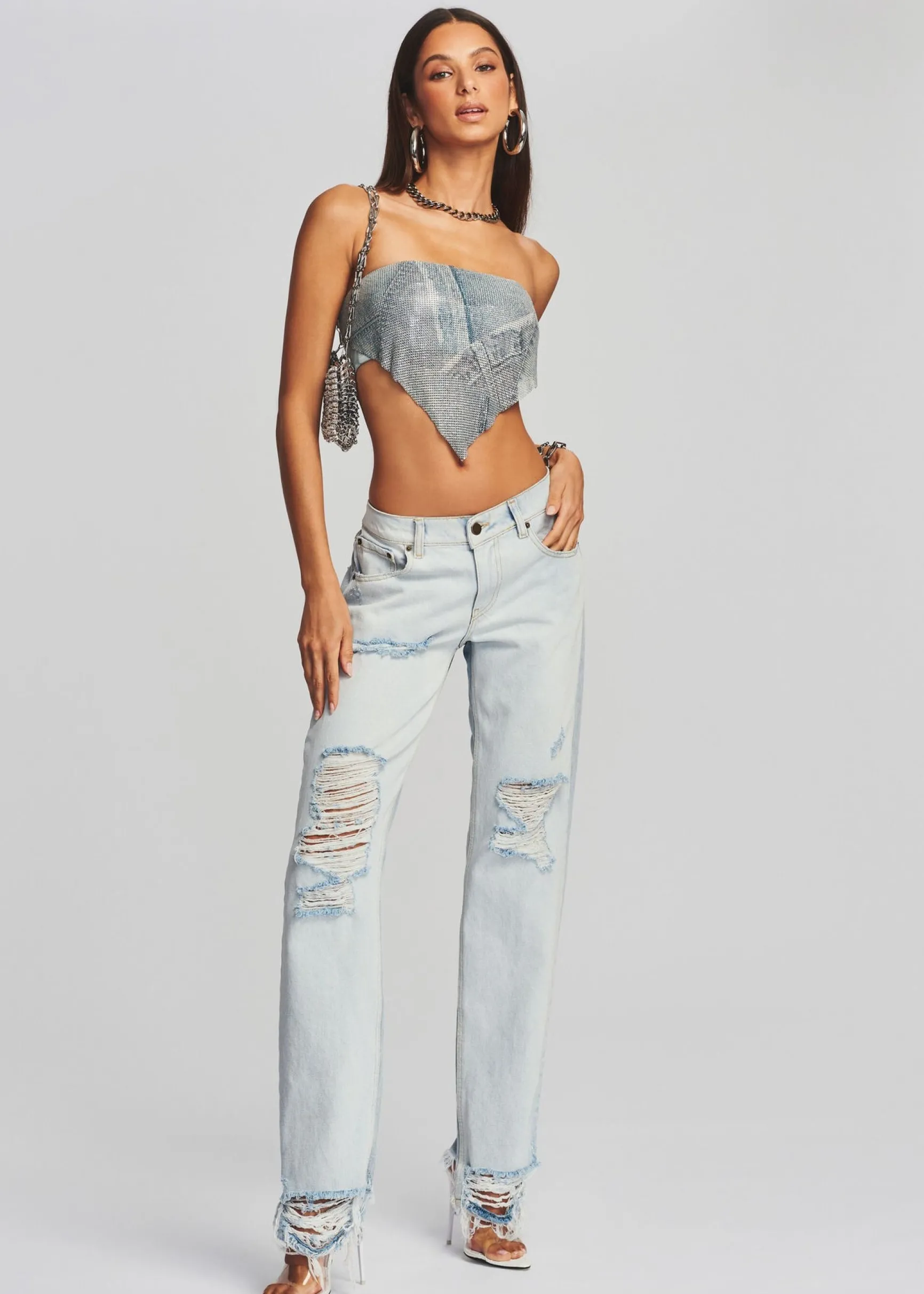 milos_embellished_chainma_1.webp Final Sale*Retrofete Milos Embellished Chainmail Top Romano Denim