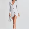Honeymoon Looks*Retrofete Mimi Rib Knit Dress White