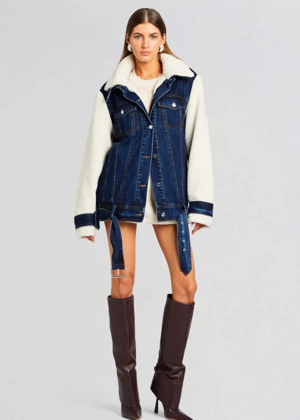 Jackets*Retrofete Mink Teddy Denim Jacket Deep Sea