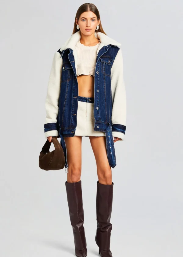 Jackets*Retrofete Mink Teddy Denim Jacket Deep Sea