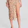 Bachelorette Party*Retrofete Mirage Embellished Skirt Gold Seashell