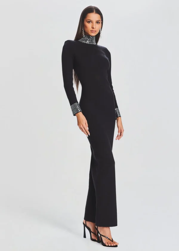 RETROFÊTE*Retrofete Monroe Embellished Knit Dress Black
