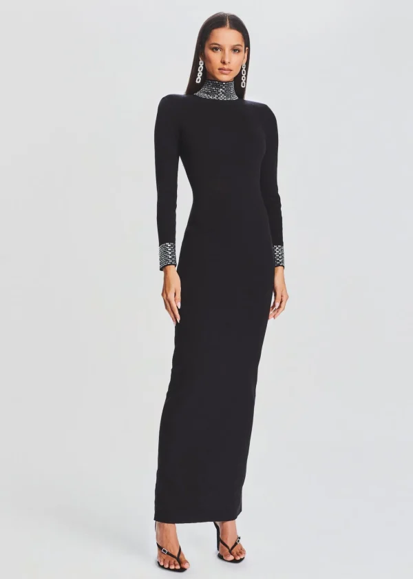 RETROFÊTE*Retrofete Monroe Embellished Knit Dress Black
