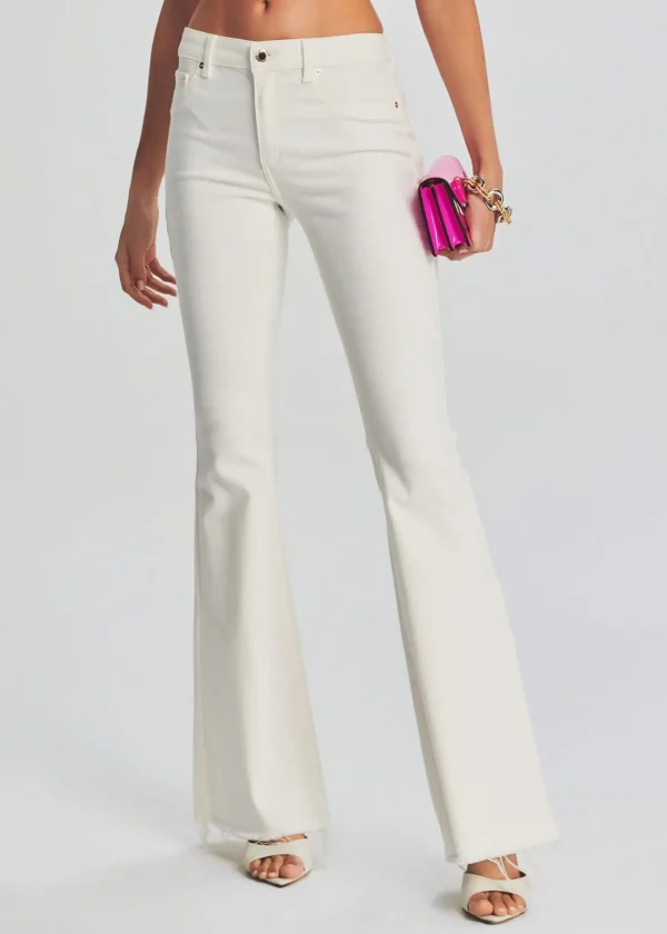Bachelorette Party*Retrofete Moore Mid Rise Flare Jean Washed White
