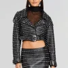 RETROFÊTE*Retrofete Mora Embellished Leather Jacket Black