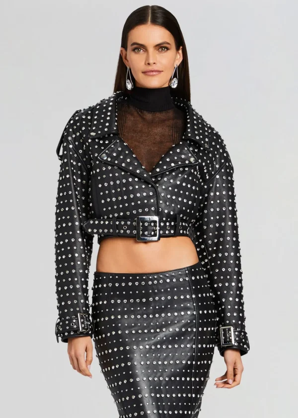 Jackets*Retrofete Mora Embellished Leather Jacket Black