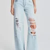 Bottoms*Retrofete Mountain Wide Leg Jean Skylight