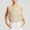 Honeymoon Looks*Retrofete Myles Sequin Top Sage
