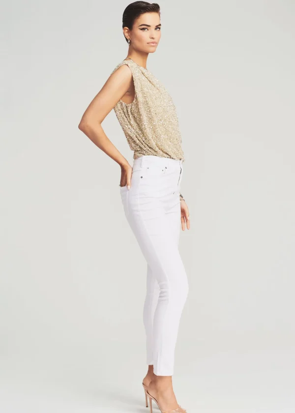 Honeymoon Looks*Retrofete Myles Sequin Top Sage