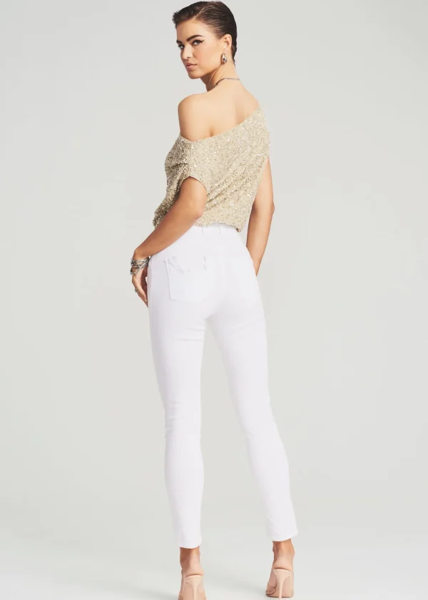 Honeymoon Looks*Retrofete Myles Sequin Top Sage